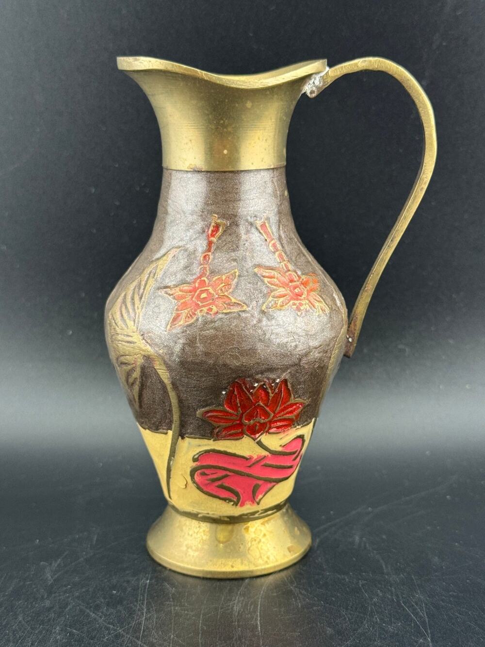 VTG Brass Enamel Pitcher